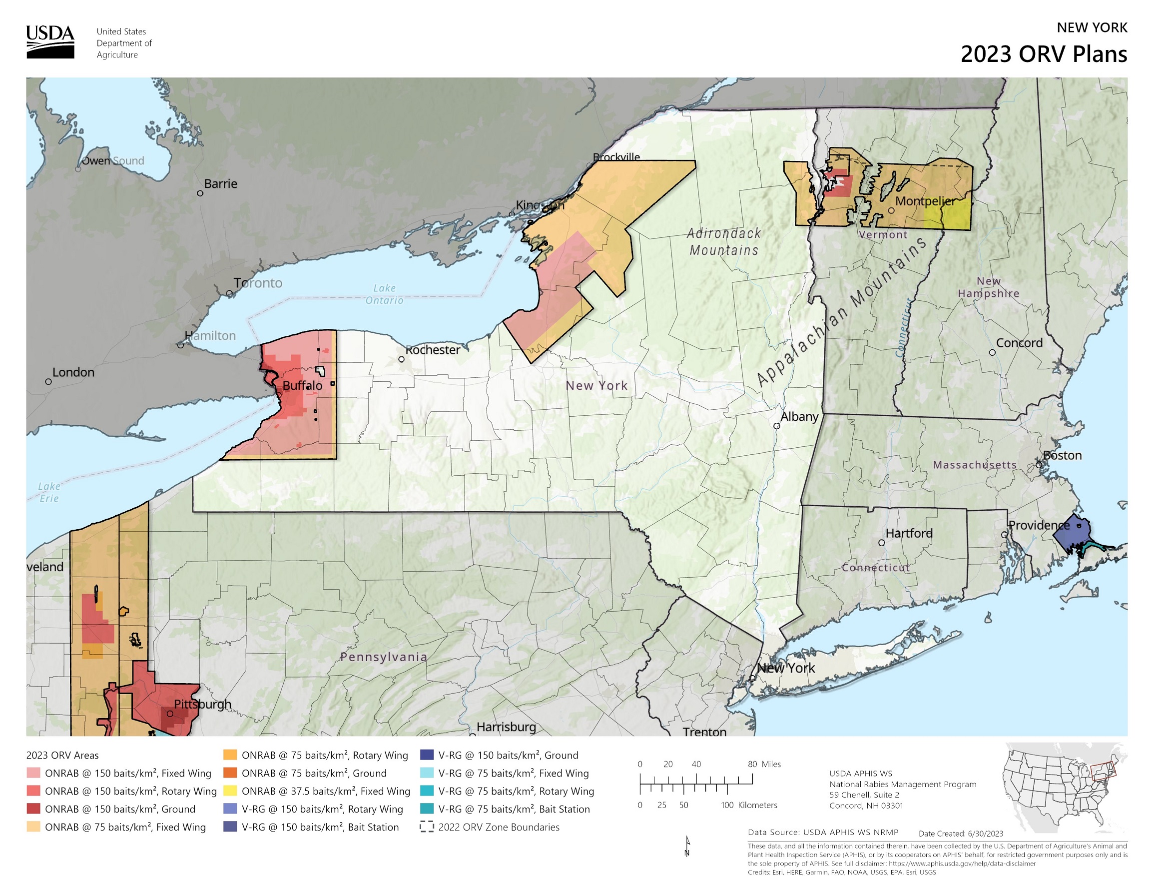 Map of distribution target areas rabies drop